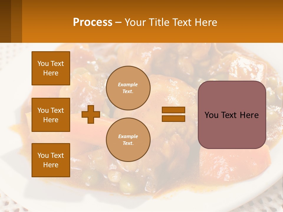 A White Plate Topped With Meat And Vegetables PowerPoint Template