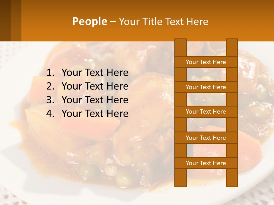 A White Plate Topped With Meat And Vegetables PowerPoint Template