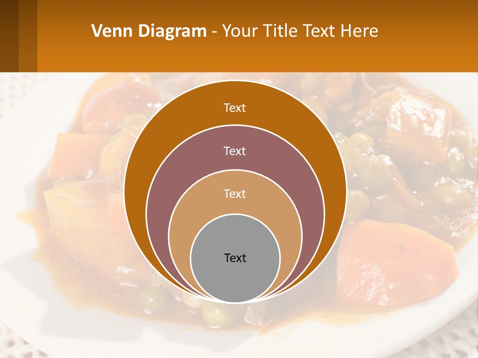 A White Plate Topped With Meat And Vegetables PowerPoint Template