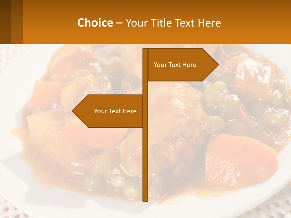 A White Plate Topped With Meat And Vegetables PowerPoint Template