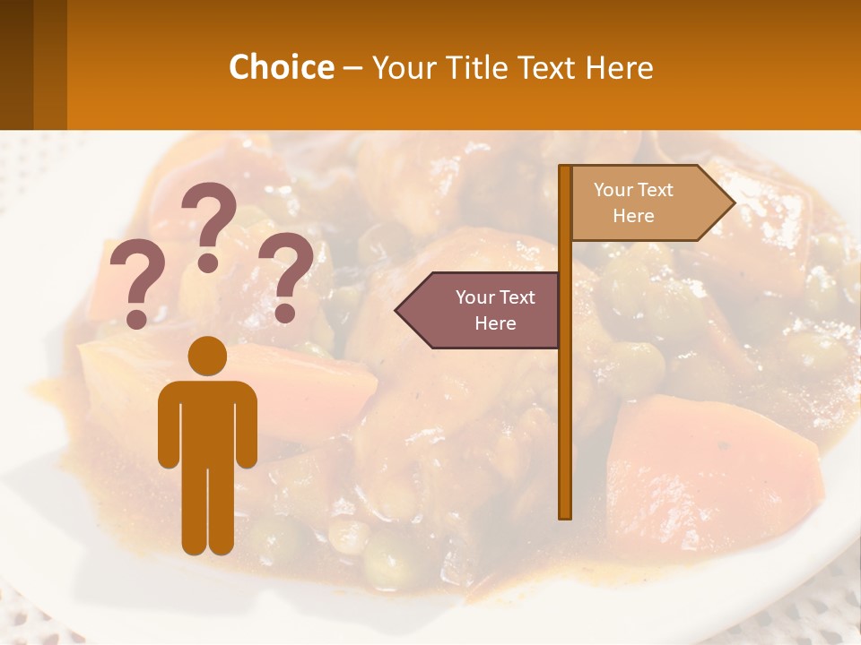 A White Plate Topped With Meat And Vegetables PowerPoint Template