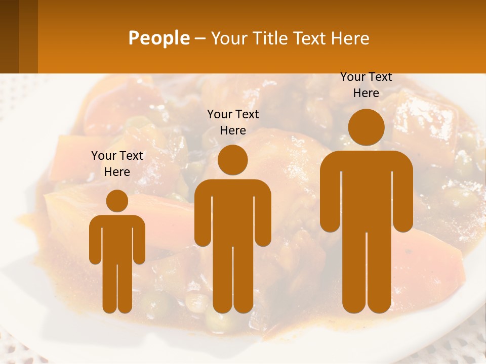 A White Plate Topped With Meat And Vegetables PowerPoint Template