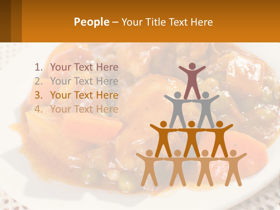 A White Plate Topped With Meat And Vegetables PowerPoint Template