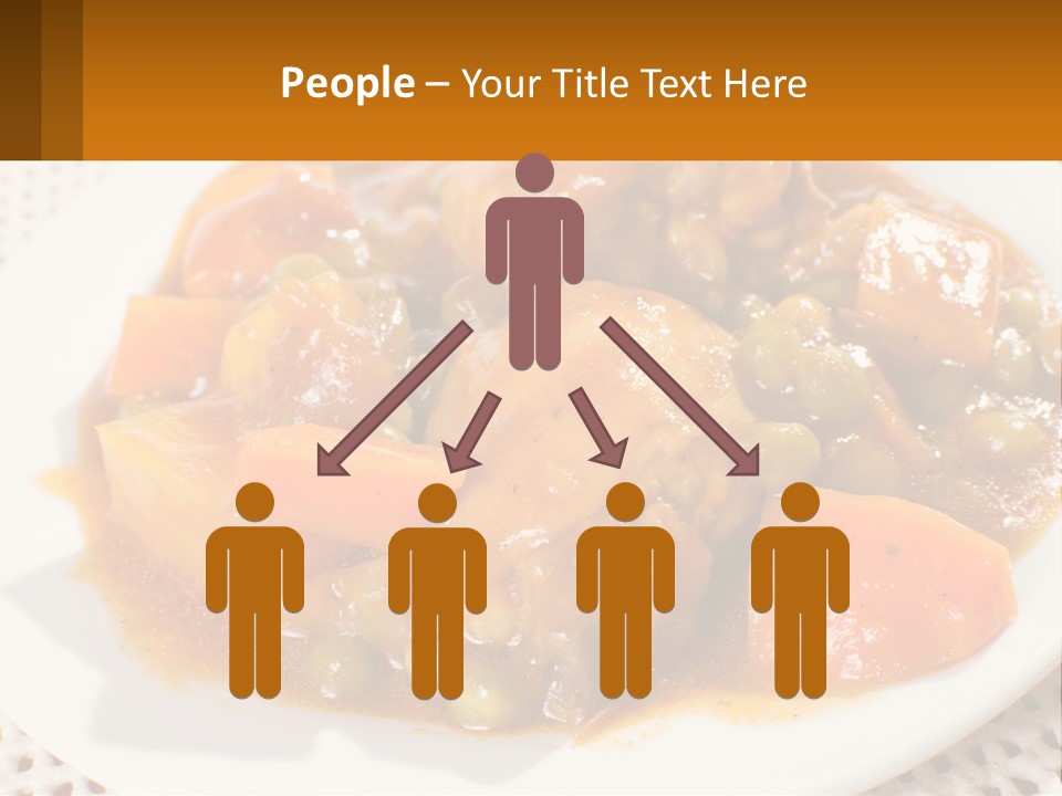 A White Plate Topped With Meat And Vegetables PowerPoint Template