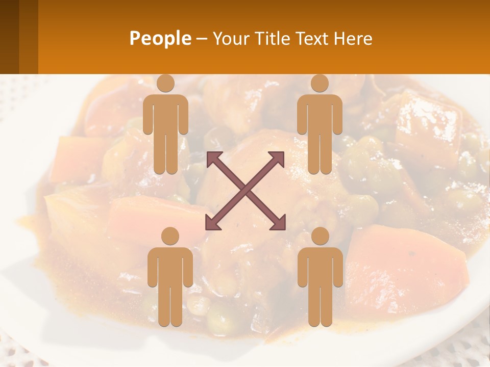 A White Plate Topped With Meat And Vegetables PowerPoint Template