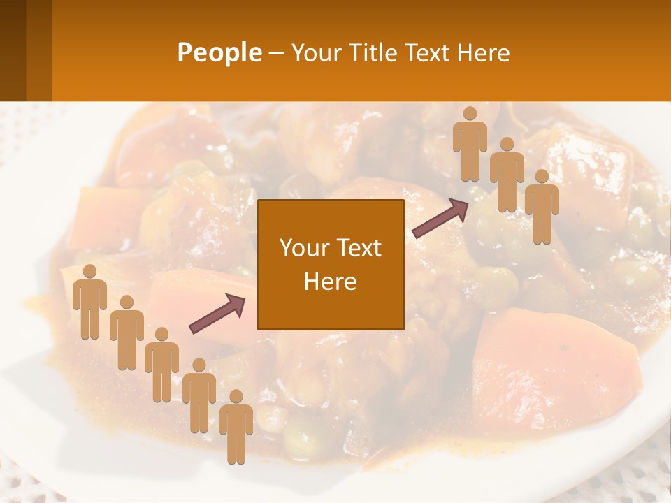 A White Plate Topped With Meat And Vegetables PowerPoint Template