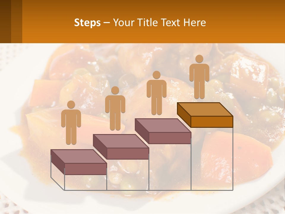 A White Plate Topped With Meat And Vegetables PowerPoint Template