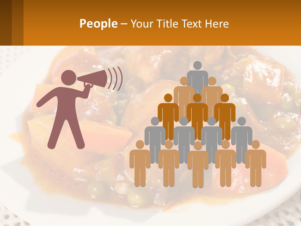 A White Plate Topped With Meat And Vegetables PowerPoint Template