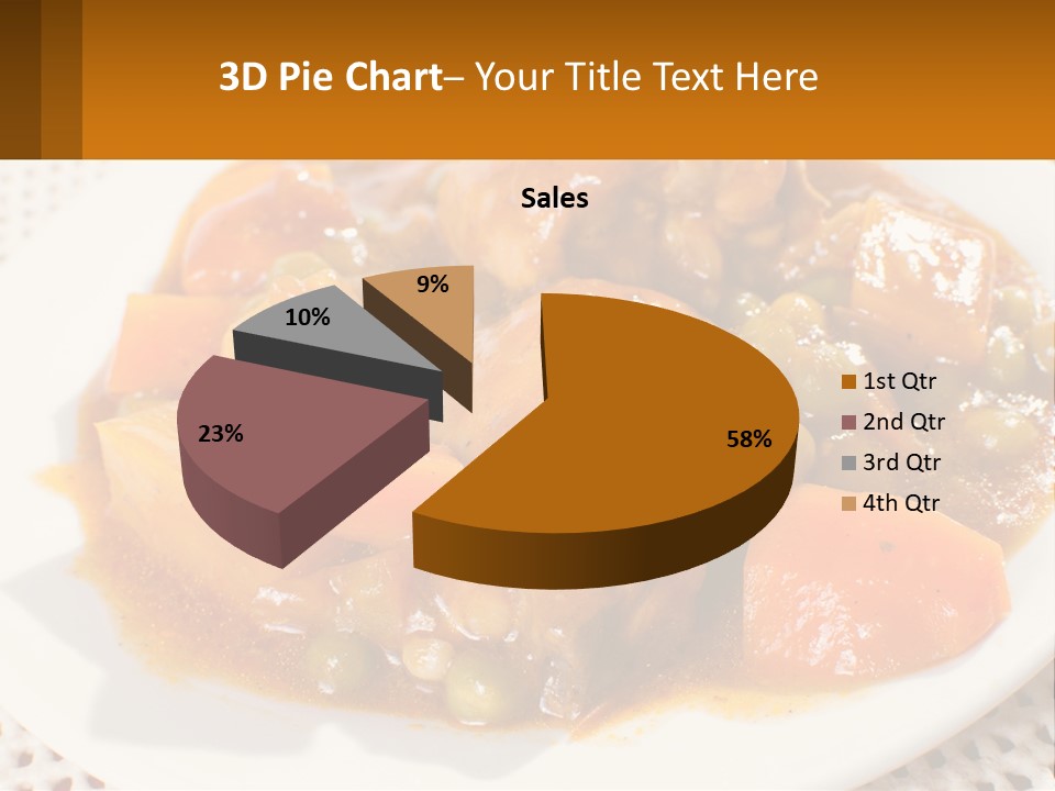 A White Plate Topped With Meat And Vegetables PowerPoint Template