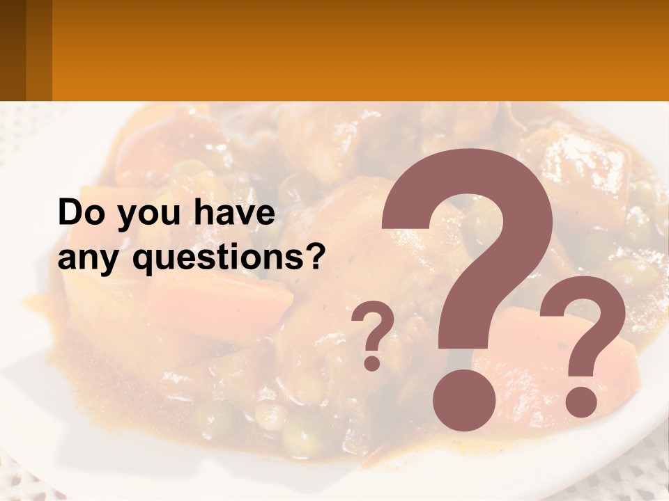 A White Plate Topped With Meat And Vegetables PowerPoint Template