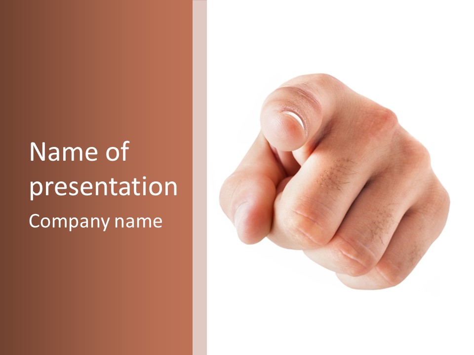 A Fist Is Shown In The Middle Of A Powerpoint Presentation PowerPoint Template