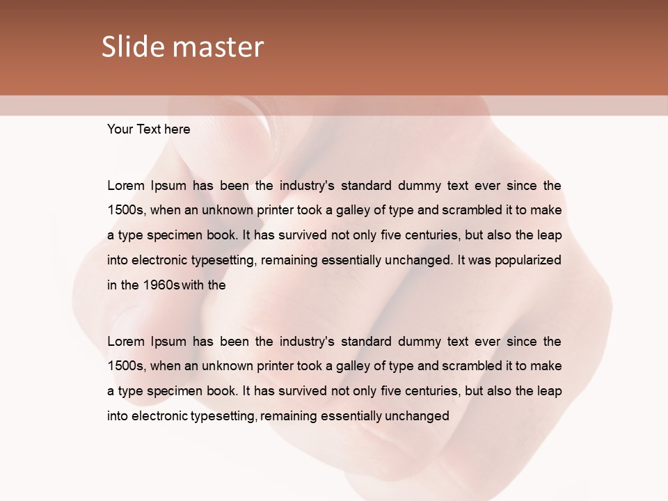 A Fist Is Shown In The Middle Of A Powerpoint Presentation PowerPoint Template