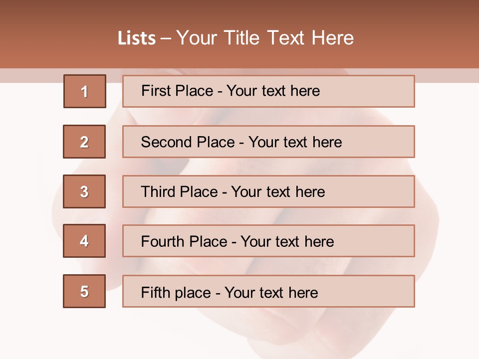A Fist Is Shown In The Middle Of A Powerpoint Presentation PowerPoint Template