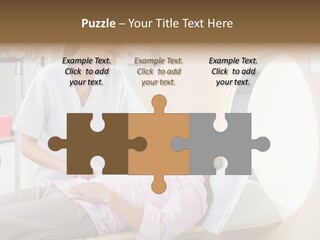 A Woman In A Hospital Bed Being Examined By A Doctor PowerPoint Template