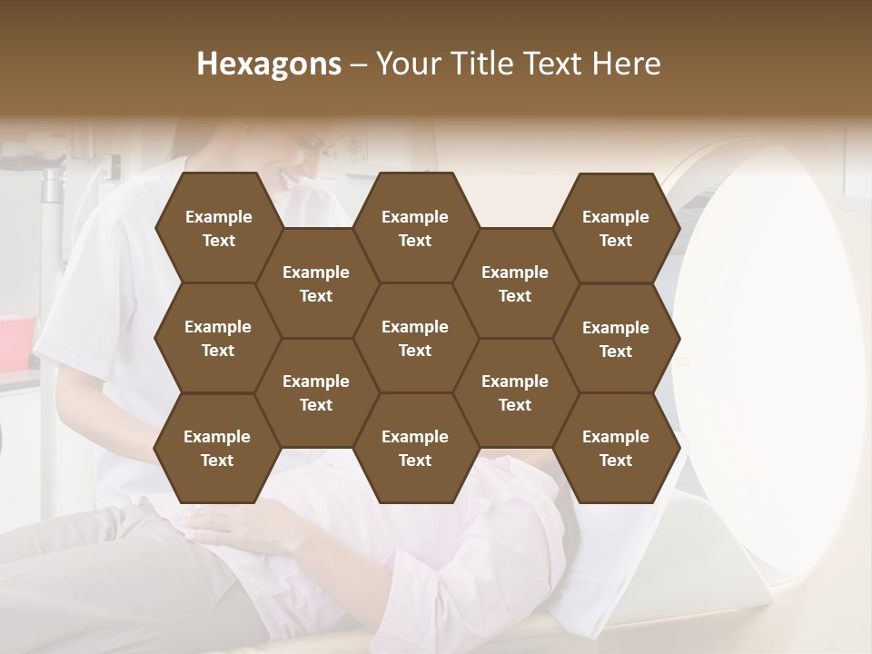 A Woman In A Hospital Bed Being Examined By A Doctor PowerPoint Template