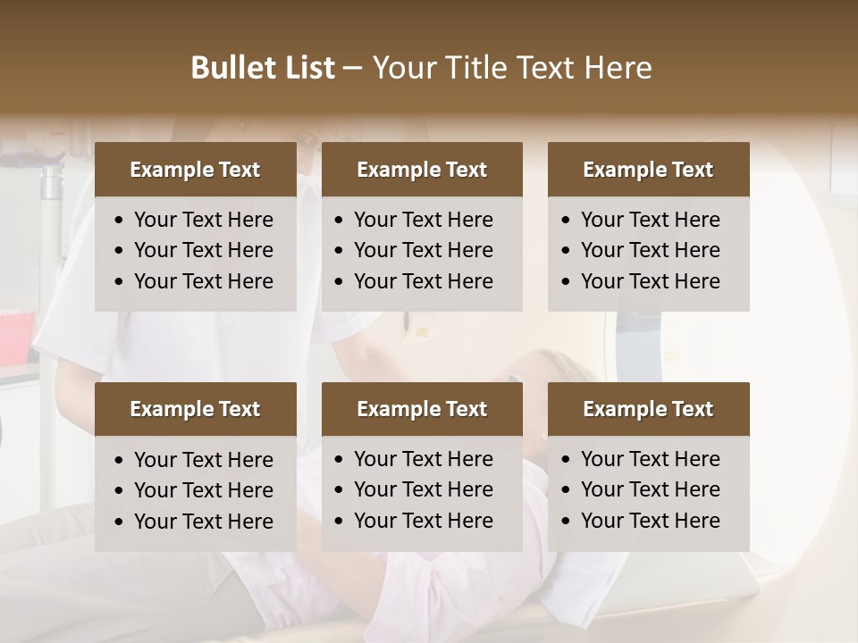 A Woman In A Hospital Bed Being Examined By A Doctor PowerPoint Template