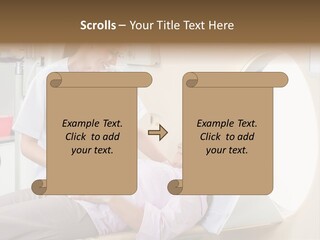 A Woman In A Hospital Bed Being Examined By A Doctor PowerPoint Template