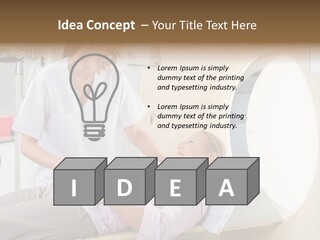 A Woman In A Hospital Bed Being Examined By A Doctor PowerPoint Template