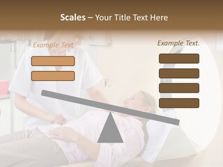 A Woman In A Hospital Bed Being Examined By A Doctor PowerPoint Template