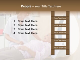 A Woman In A Hospital Bed Being Examined By A Doctor PowerPoint Template
