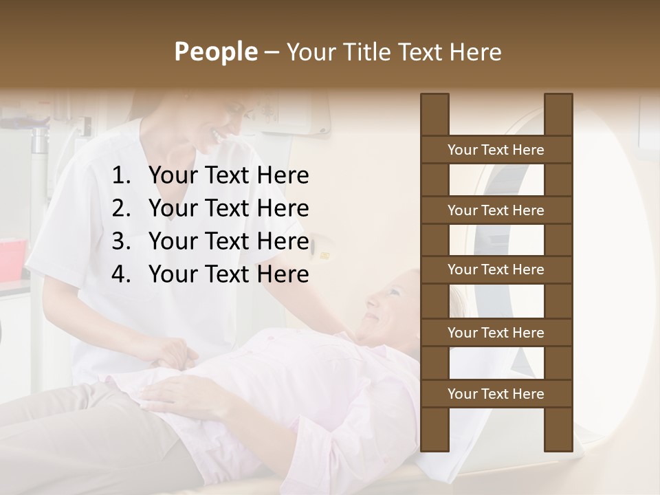 A Woman In A Hospital Bed Being Examined By A Doctor PowerPoint Template