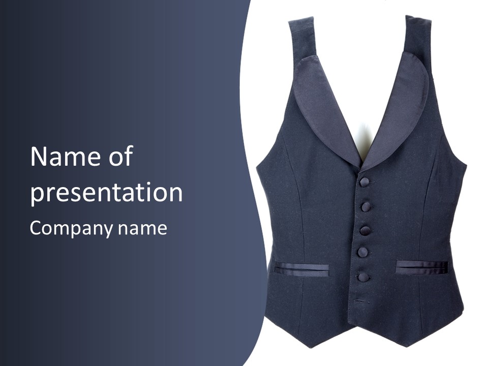 A Black Vest With Buttons On The Back Of It PowerPoint Template