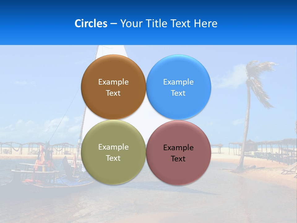 A Sailboat On The Water With A Beach In The Background PowerPoint Template