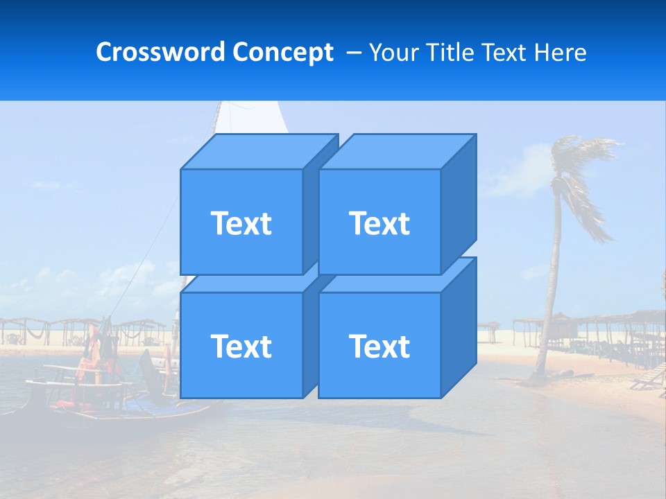 A Sailboat On The Water With A Beach In The Background PowerPoint Template