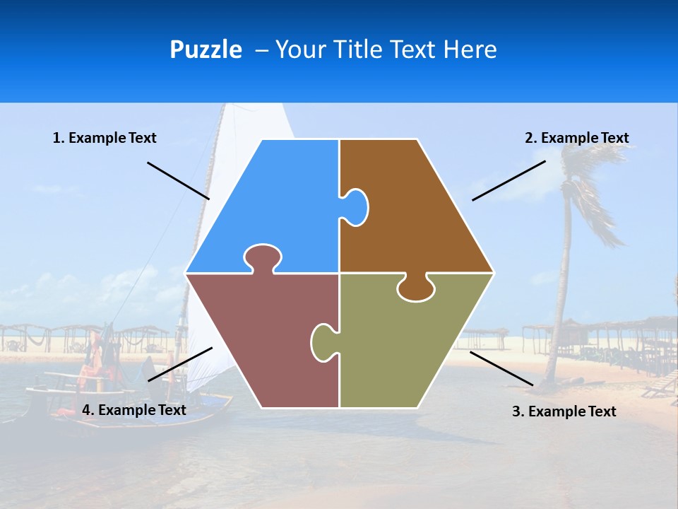 A Sailboat On The Water With A Beach In The Background PowerPoint Template