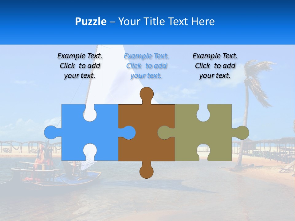 A Sailboat On The Water With A Beach In The Background PowerPoint Template