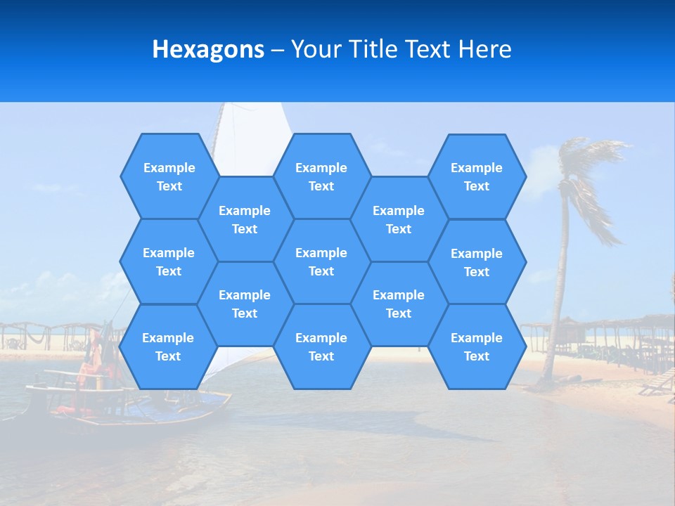 A Sailboat On The Water With A Beach In The Background PowerPoint Template