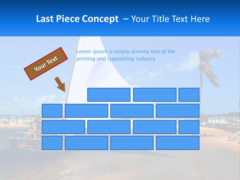 A Sailboat On The Water With A Beach In The Background PowerPoint Template