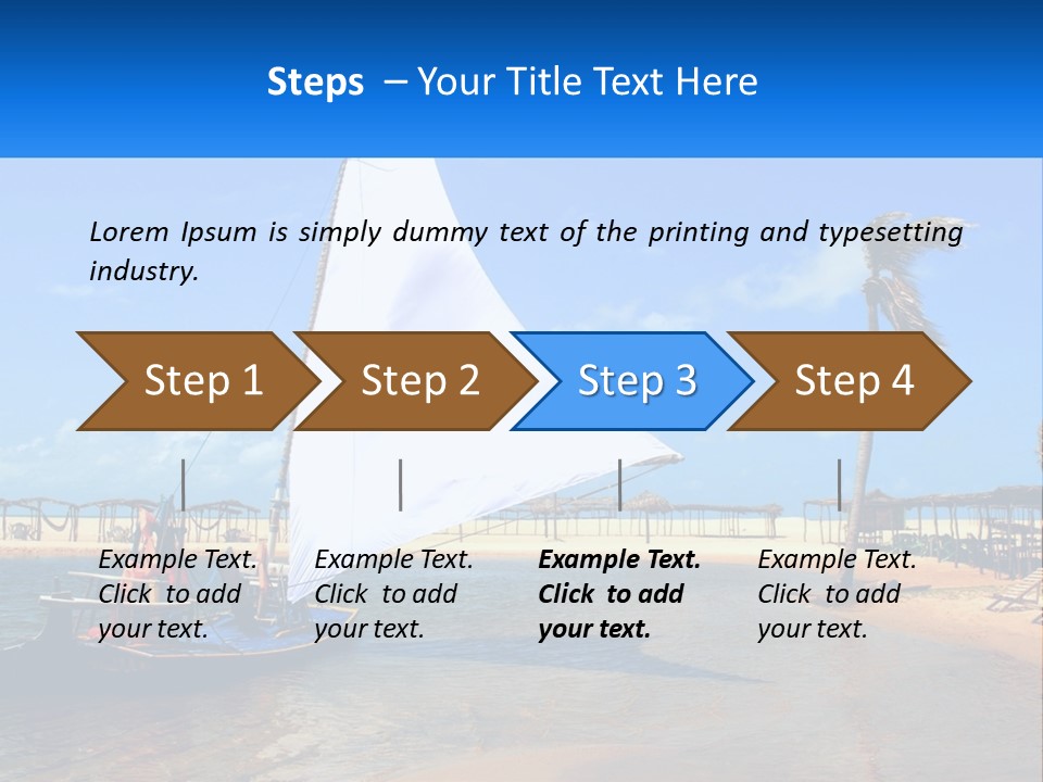 A Sailboat On The Water With A Beach In The Background PowerPoint Template