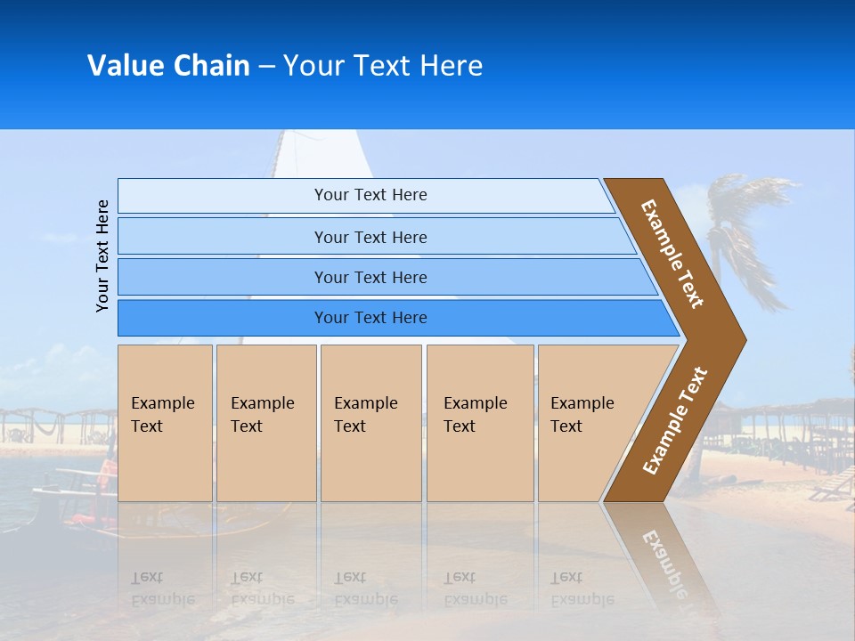 A Sailboat On The Water With A Beach In The Background PowerPoint Template