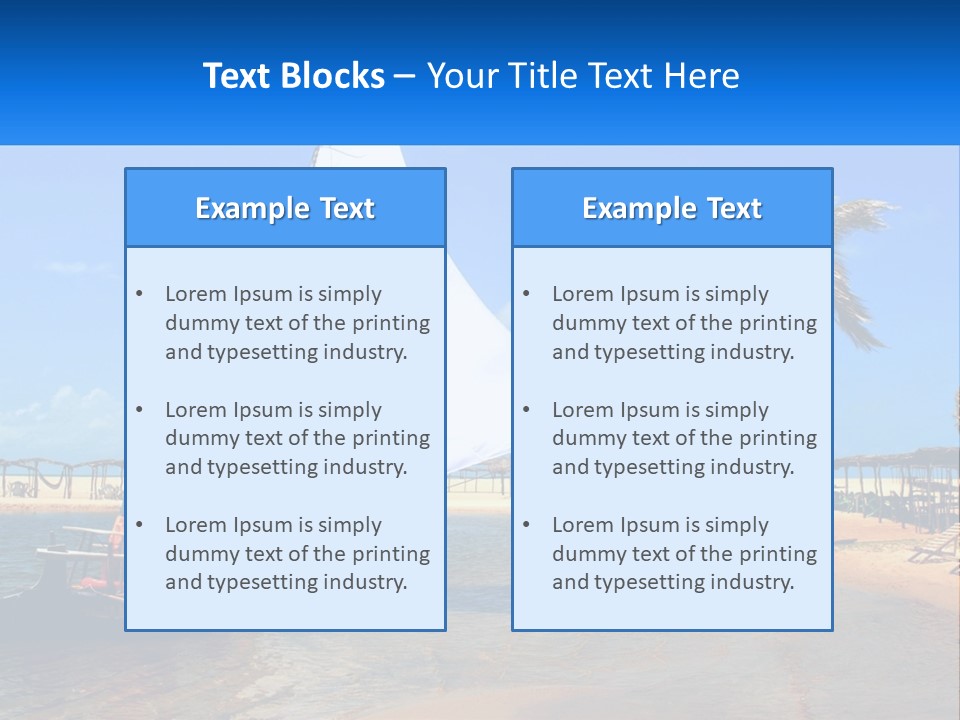 A Sailboat On The Water With A Beach In The Background PowerPoint Template