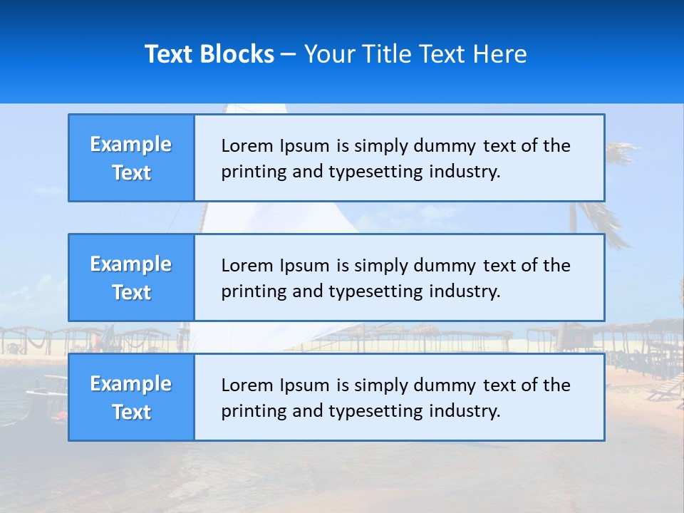 A Sailboat On The Water With A Beach In The Background PowerPoint Template