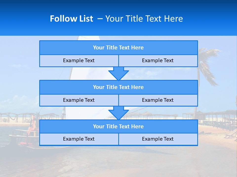 A Sailboat On The Water With A Beach In The Background PowerPoint Template