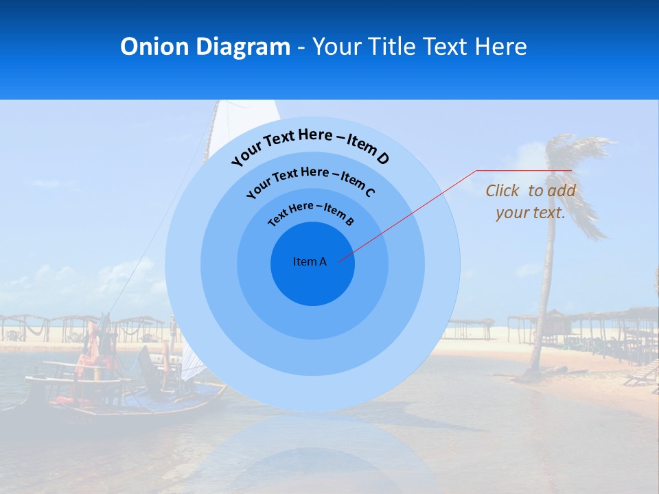 A Sailboat On The Water With A Beach In The Background PowerPoint Template