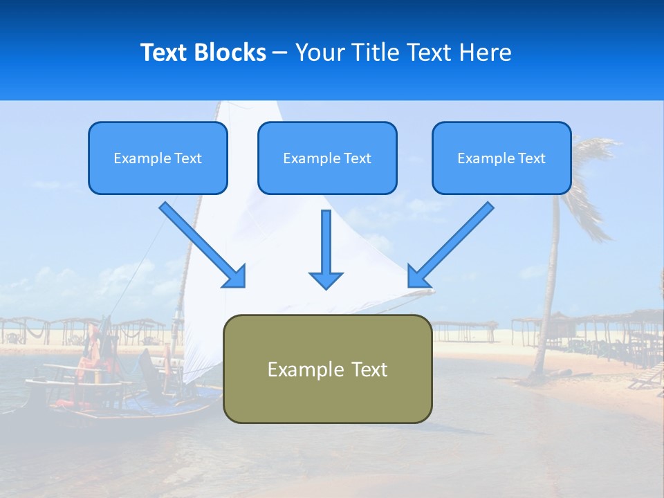 A Sailboat On The Water With A Beach In The Background PowerPoint Template