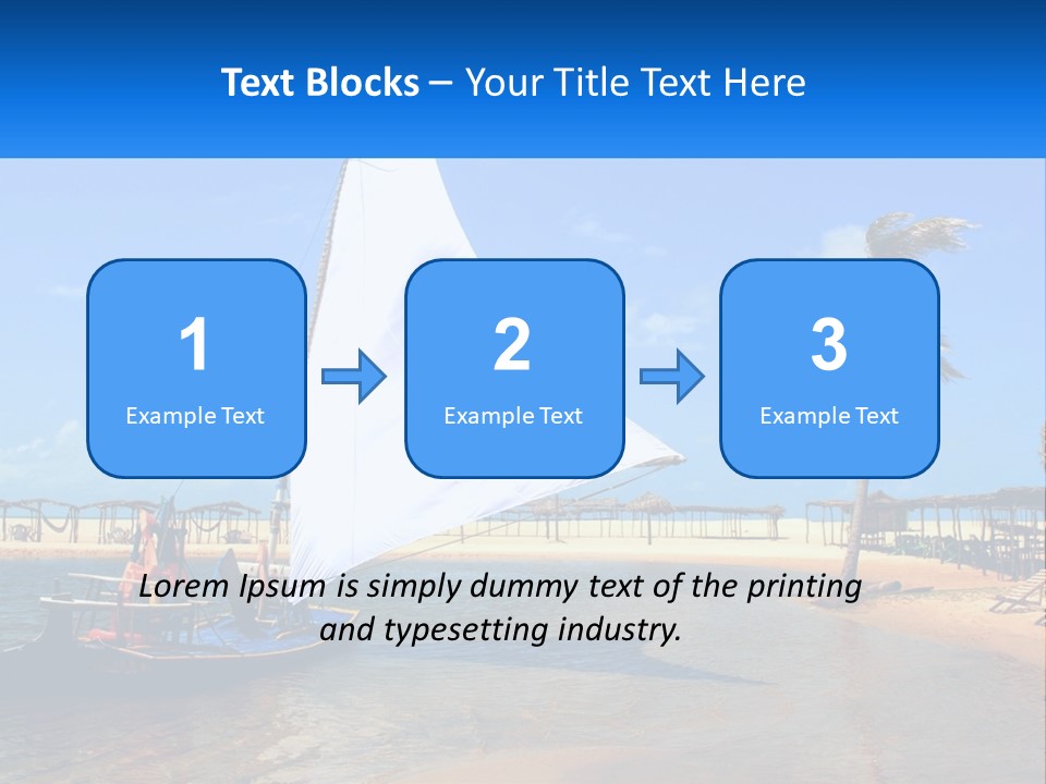 A Sailboat On The Water With A Beach In The Background PowerPoint Template