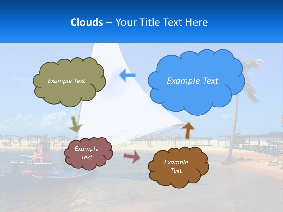 A Sailboat On The Water With A Beach In The Background PowerPoint Template