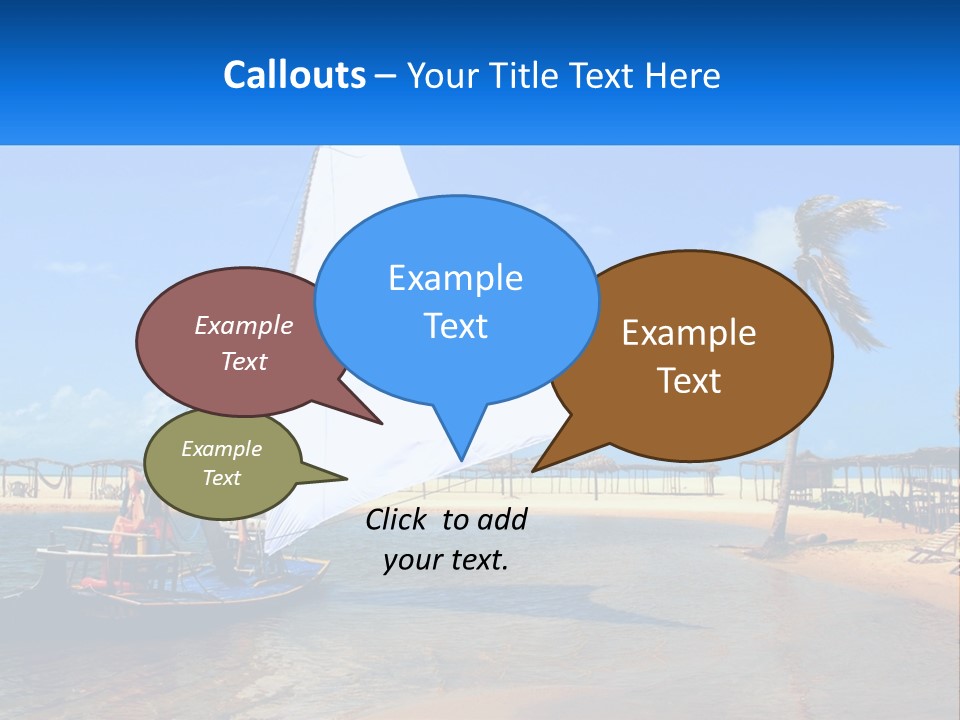 A Sailboat On The Water With A Beach In The Background PowerPoint Template