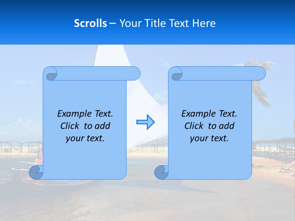 A Sailboat On The Water With A Beach In The Background PowerPoint Template