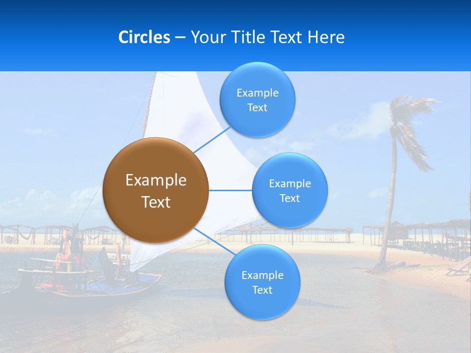 A Sailboat On The Water With A Beach In The Background PowerPoint Template