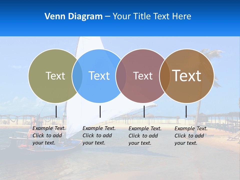 A Sailboat On The Water With A Beach In The Background PowerPoint Template