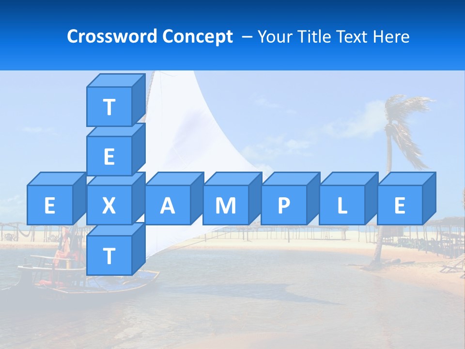 A Sailboat On The Water With A Beach In The Background PowerPoint Template