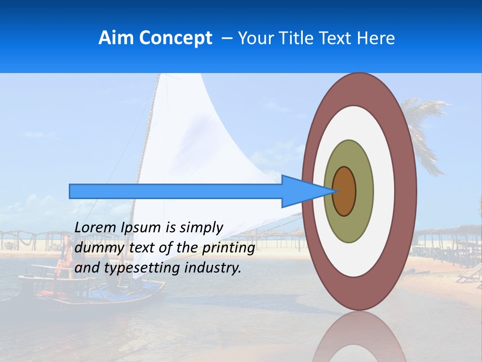 A Sailboat On The Water With A Beach In The Background PowerPoint Template