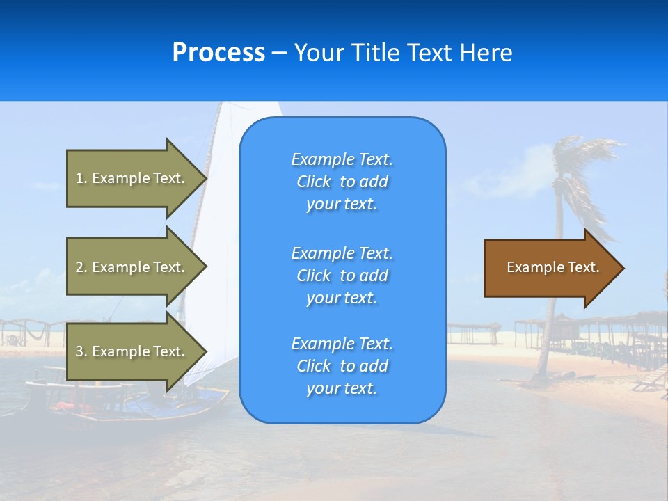 A Sailboat On The Water With A Beach In The Background PowerPoint Template