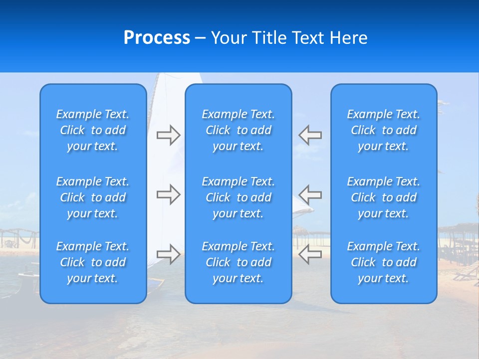 A Sailboat On The Water With A Beach In The Background PowerPoint Template