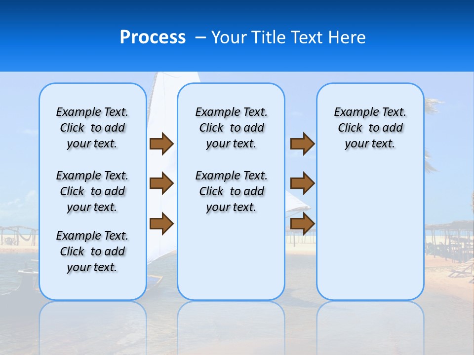 A Sailboat On The Water With A Beach In The Background PowerPoint Template
